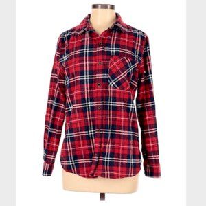 WOMENS Forever 21 Red Flannel Button-Down Shirt